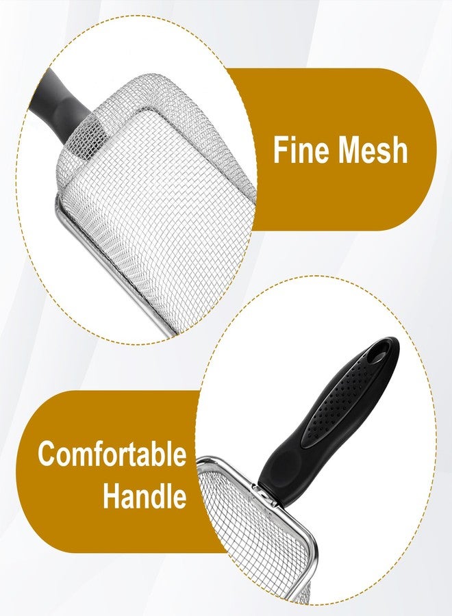 Qulkws Stainless Steel Mesh Litter Shovel, Fine Mesh Metal Reptile Litter Cleaner Scooper, Black Non-Slip Handle Sifter for Lizard Substrate Reptile Terrarium Sand Waste - Image 3